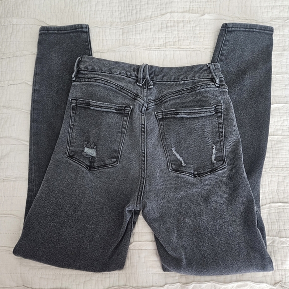 Good American Good Waist Distressed Skinny Jeans Black | Size 4/27 - Picture 2 of 9